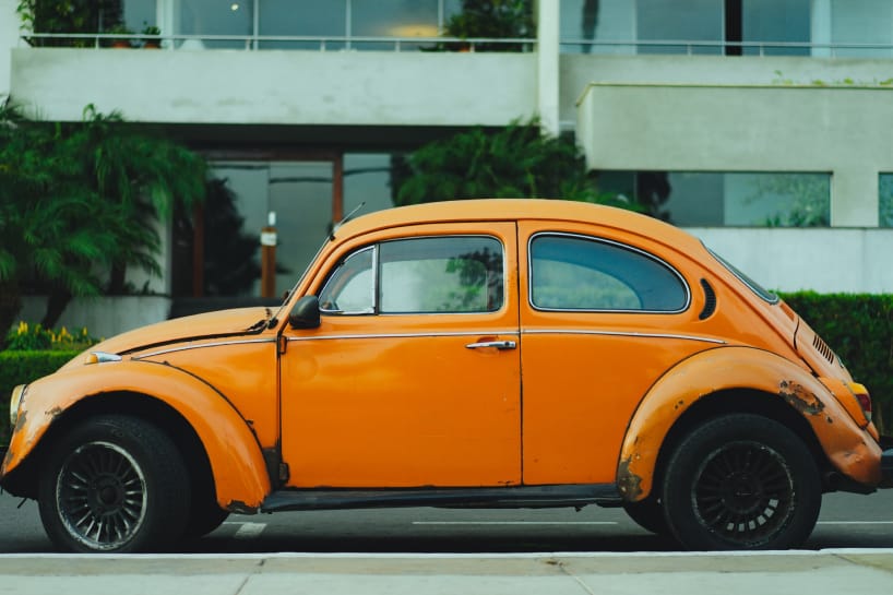 Small orange car